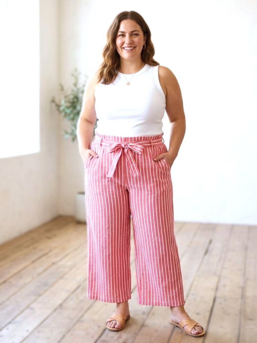 HAPPY LEGS Wide-Leg Pants. Plus Size 2X